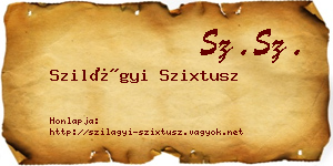 Szilágyi Szixtusz névjegykártya